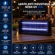 INTEC - Lampe Anti Moustique Néon UV 20W Intérieur/Extérieur Piège à Insectes 25m² Grille Haute Tension Anti Mouches Insectes volants - vignette