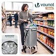 VOUNOT - Chariot de courses pliable monte escalier aluminium avec sac isotherme gris - vignette