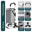 VOUNOT - Chariot de courses pliable monte escalier aluminium avec sac isotherme gris - vignette