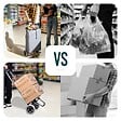 VOUNOT - Chariot de courses 2 roues pliable 59L gris - vignette