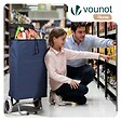 VOUNOT - Chariot de courses 2 roues pliable 59L bleu marine - vignette