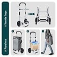 VOUNOT - Chariot de course pliable aluminium 2 roues avec sac isotherme gris - vignette