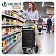 VOUNOT - Chariot de course pliable aluminium 2 roues avec sac isotherme noir - vignette