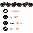 GT GARDEN - Guide 18 pouces (45 cm) avec chaîne 72 maillons pour tronçonneuse - vignette