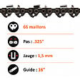 GT GARDEN - Guide 16 pouces (40 cm) avec chaîne 66 maillons pour tronçonneuse - vignette