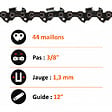 GT GARDEN - Guide 12 pouces (30 cm) avec chaîne 44 maillons pour multifonction 4 en 1 et outil sur perche - vignette