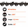 GT GARDEN - Lot de 3 chaînes 85 maillons pour tronçonneuse - vignette