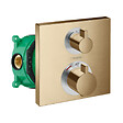 HANSGROHE - Facade thermostatique encastré Ecostat Square avec robinet d'arrêt et inverseur bronze brossé + corps encastré - vignette