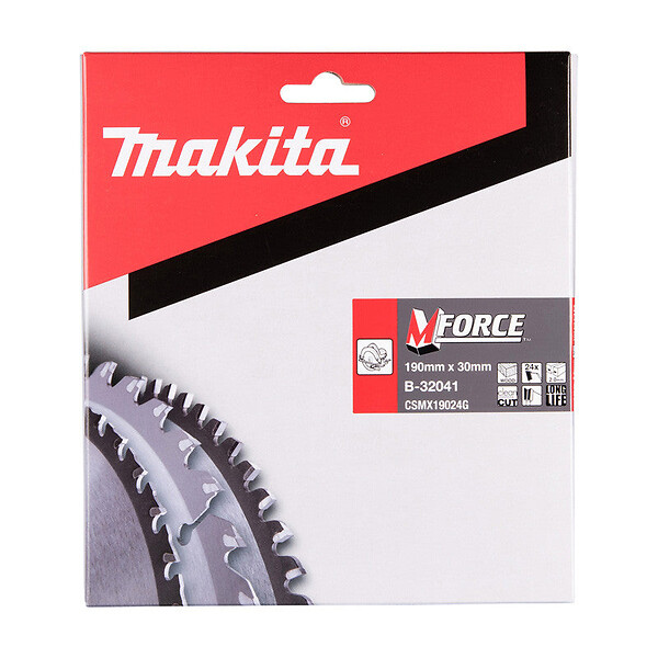 MAKITA - Lame de scie circulaire, MAKITA  B-32041  M-Force T.C.T, 190 x 30 mm, 24 dents, pour bois - large