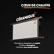 BESTHERM - Radiateur électrique fixe à inertie sèche céramique - BESTHERM - SPARK 2000W - horizontal blanc - NF - vignette