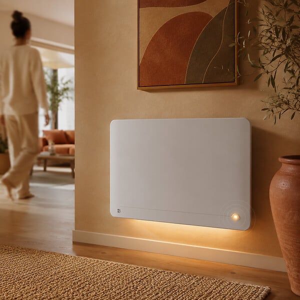 BESTHERM - Radiateur électrique fixe à inertie sèche céramique - BESTHERM - STELLINA 1000W - Détecteur de présence - Lumineux - NF - large