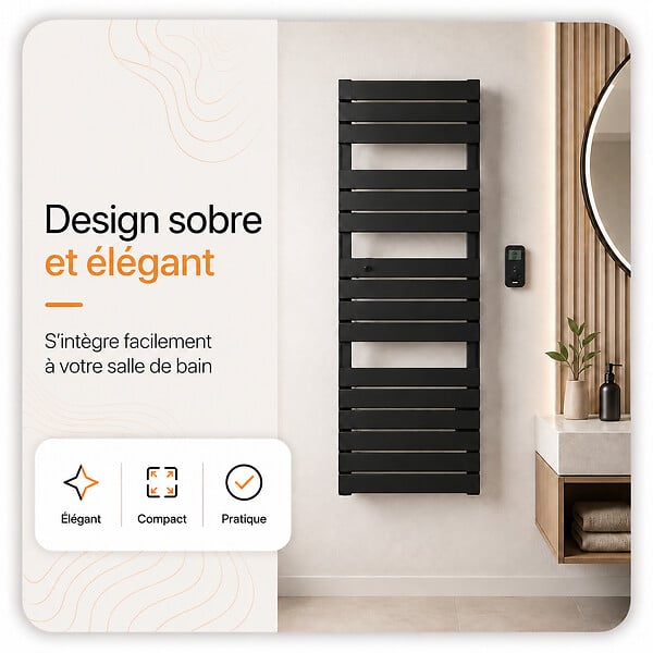 BESTHERM - Sèche-serviette électrique sans fluide - BESTHERM - ANIS 500W - noir - large
