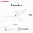 THOMSON - Ventilateur de plafond avec lumière THOMSON SARA avec 3 pales, diamètre de 132 cm et télécommande incluse - vignette