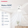 THOMSON - Ventilateur de plafond avec lumière THOMSON SARA avec 3 pales, diamètre de 132 cm et télécommande incluse - vignette