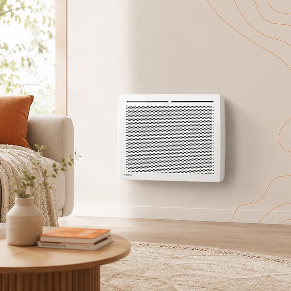 BESTHERM - Radiateur électrique fixe panneau rayonnant 1000W HOM'Y VAIL horizontal blanc NF - large