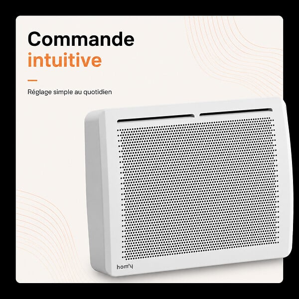 BESTHERM - Radiateur électrique fixe panneau rayonnant 1000W HOM'Y VAIL horizontal blanc NF - large