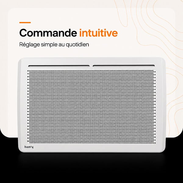 BESTHERM - Radiateur électrique fixe panneau rayonnant 1500W HOM'Y VAIL horizontal blanc NF - large