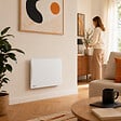 BESTHERM - Radiateur électrique fixe connecté WIFI à inertie sèche fonte 1000W Bestherm ALOA CONNECT horizontal blanc - vignette