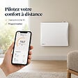 BESTHERM - Radiateur électrique fixe connecté WIFI à inertie sèche fonte 1000W Bestherm ALOA CONNECT horizontal blanc - vignette