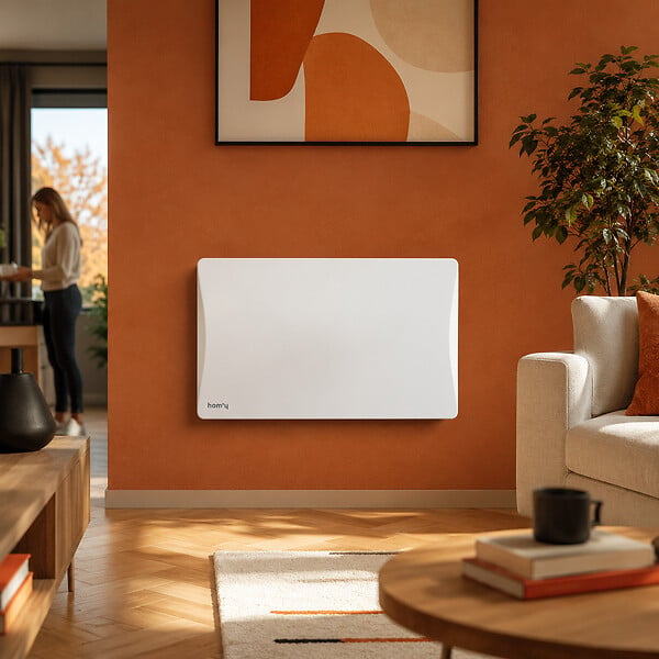 BESTHERM - Radiateur électrique fixe connecté WIFI à inertie sèche fonte 1500W Bestherm ALOA CONNECT horizontal blanc - large