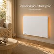 HOM'Y - Radiateur électrique fixe connecté WiFi à inertie sèche céramique - HOM'Y - ORPHEE CONNECT 1000W - horizontal blanc - NF - vignette