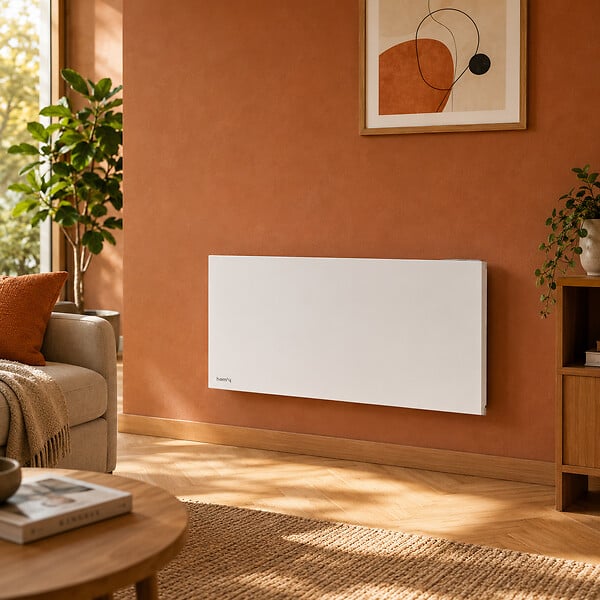 HOM'Y - Radiateur électrique fixe connecté WiFi à inertie sèche céramique - HOM'Y - ORPHEE CONNECT 2000W - horizontal blanc - NF - large