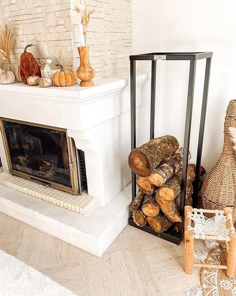 LE MARQUIER - Range-bûches intérieur acier - Actuel - Noir - 119 cm - large