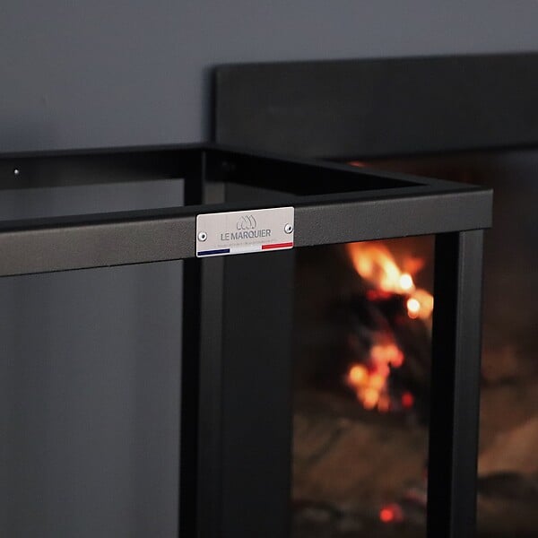 LE MARQUIER - Range-bûches intérieur acier - Actuel - Noir - 119 cm - large