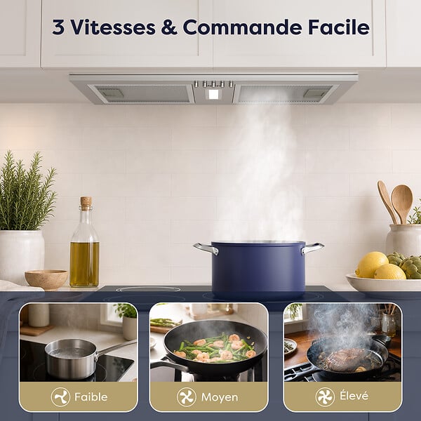 CIARRA - CIARRA Groupe Filtrant 52cm Hotte Encastrable 300m3/h 3 Vitesses Evacuation ou Recyclage CBCS5937A - large