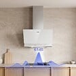 CIARRA - CIARRA Hotte inclinée 60cm - 3 Vitesses 710m³/h - Hotte de Cuisine Recyclage ou Evacuation Filtre Charbon Inclus - Commande Tactile et Gestuelle - CD6736AW - vignette