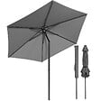 VOUNOT - Parasol de jardin inclinable avec aeration et sac bandouliere 270cm gris - vignette