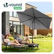 VOUNOT - Parasol de jardin inclinable avec aeration et sac bandouliere 270cm gris - vignette