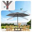 VOUNOT - Parasol de jardin inclinable avec aeration et sac bandouliere 270cm gris - vignette