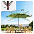 VOUNOT - Parasol de jardin inclinable avec aeration et sac bandouliere 270cm vert olive - vignette