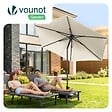 VOUNOT - Parasol de jardin inclinable avec aeration et sac bandouliere 270cm beige - vignette