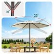 VOUNOT - Parasol de jardin inclinable avec aeration et sac bandouliere 270cm beige - vignette