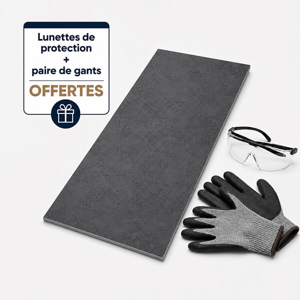 MCCOVER - Dalle SPC clipsable sol et mur 50,22 m² pierre noire - 305 x 610 mm, usure 0,5 mm Pierre noire - large