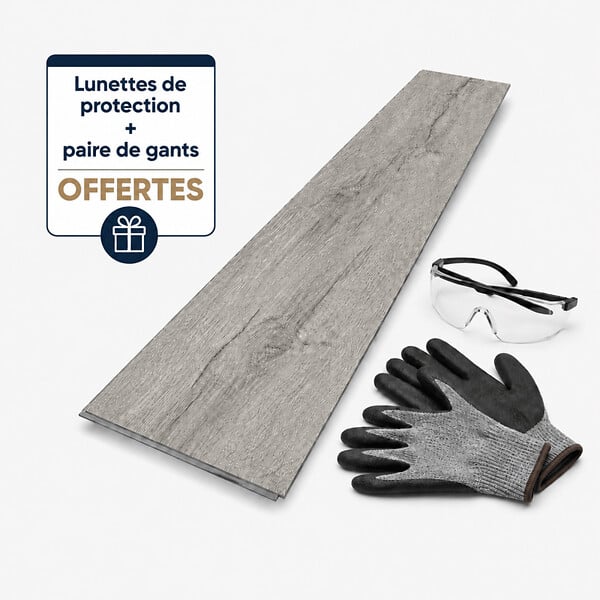 MCCOVER - Sol vinyle SPC clipsable 50,7 m² chêne gris - Sous couche intégrée, usure 0,5 mm Chêne gris - large