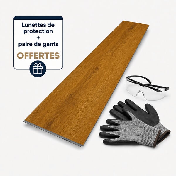 MCCOVER - Sol vinyle SPC clipsable 50,7 m² Séquoia - Sous couche intégrée, usure 0,5 mm Séquoia - large