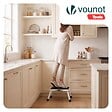 VOUNOT - Marche pied pliable en acier portable plateforme antiderapante 38x26cm blanc - vignette