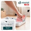 VOUNOT - Marche pied pliable en acier portable plateforme antiderapante 38x26cm blanc - vignette