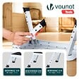 VOUNOT - Marche pied pliable en acier portable 3 hauteurs reglables plateforme antiderapante 38x26cm blanc - vignette