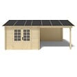 ALTANKA - Abri de jardin en bois - 18m2 - 5.79x3m - Ep. 28mm - Couleur: naturel - DOM764 - vignette
