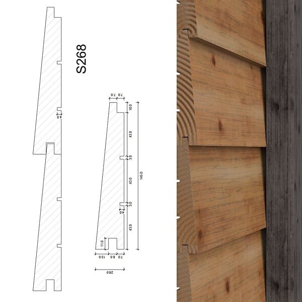 ALTANKA - Abri de jardin en bois Freya 4.09x3.09m - 12.64m2 - Ep. 28mm - Traité - 000467 - large