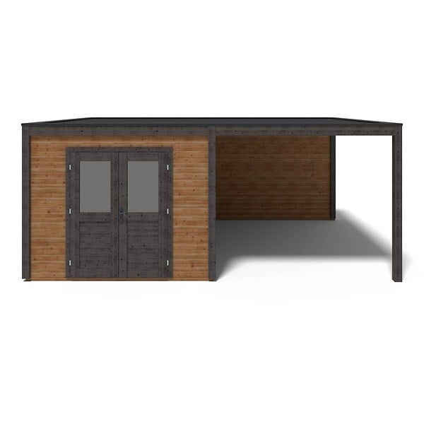 ALTANKA - Abri de jardin en bois Sora 6.06x4.09m - 23.41m2 - Ep. 28mm - Traité - 000482 - large