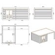 ALTANKA - Abri de jardin en bois Sora 6.06x4.09m - 23.41m2 - Ep. 28mm - Traité - 000482 - vignette