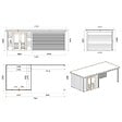 ALTANKA - Abri de jardin en bois Aura 7.06x3.09m - 21.81m2 - Ep. 28mm - Traité - 000470 - vignette