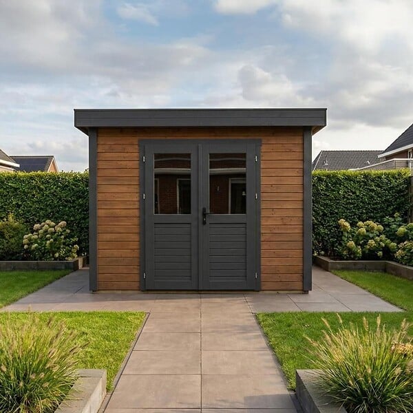 ALTANKA - Abri de jardin en bois Aura 3.09x4.09m - 12.64m2 - Ep. 28mm - Traité - 000466 - large