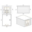 ALTANKA - Abri de jardin en bois Aura 3.09x4.09m - 12.64m2 - Ep. 28mm - Traité - 000466 - vignette