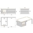 ALTANKA - Abri de jardin en bois Sora 7.06x4.09m - 28.87m2 - Ep. 28mm - Traité - 000483 - vignette